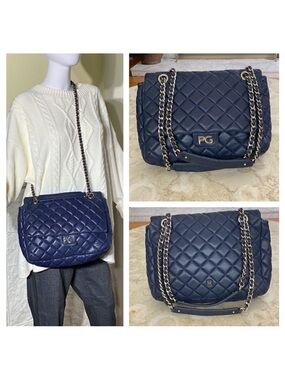 Purificación García Quilted Lambskin Leather Chain Strap Shoulder Bag